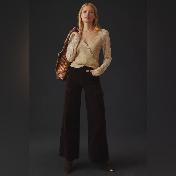 Anthropologie Gold and Cream Women's Sweater - Picture 3 of 8